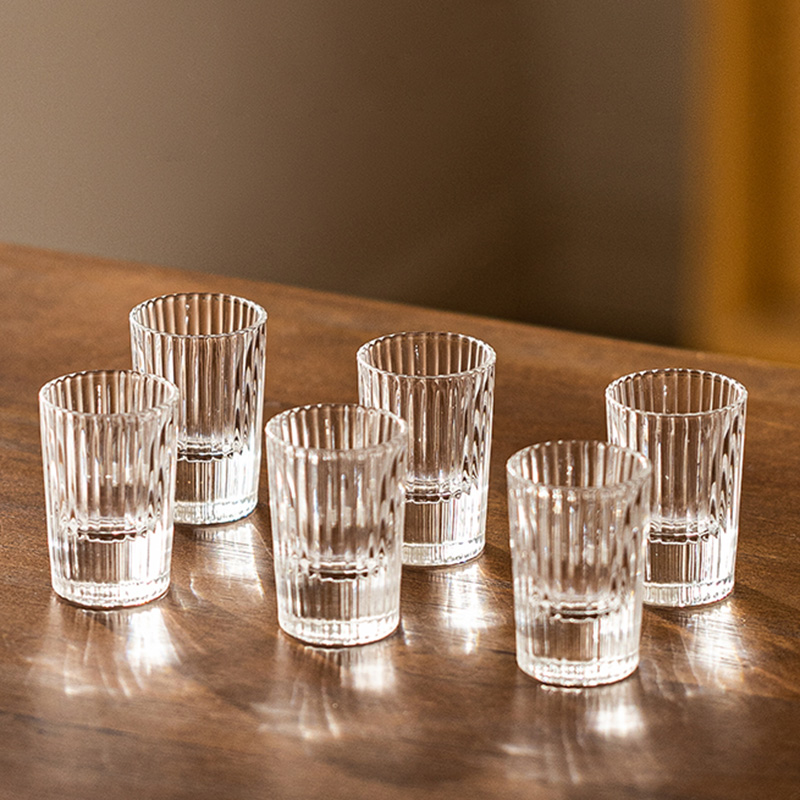 Old Fashioned Glass - 6-teiliges Set, 20 ml, gestreiftes ausländisches